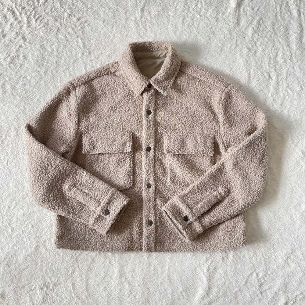 Vuori Sycamore Short Shirt Jacket Sherpa Dark‎ Salt Beige Size Small - Picture 3 of 15